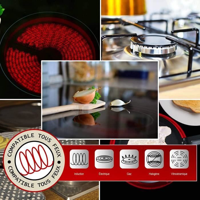 Batterie Cuisine 17 Pièces Antiadhésive - Poêles Casseroles Poignée Amovible