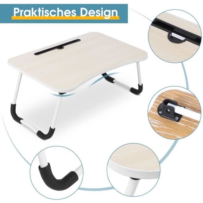 Table de Lit Pliable pour Ordinateur Portable, Table de Canapé
