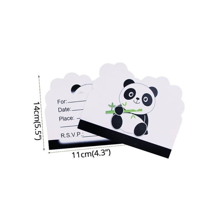 Invitation card 10pc -Mignon Panda thème fête d'anniversaire décorations  enfants plaque serviettes tasse ballons anniversaire mar - Cdiscount  Beaux-Arts et Loisirs créatifs