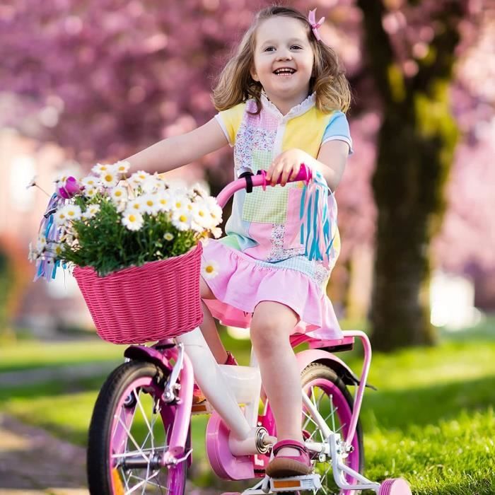 Panier Velo Enfant, Tricotage à la Main Panier de Guidon de Vélo