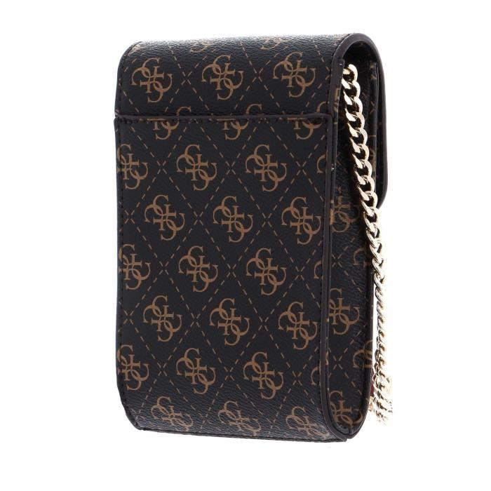 GUESS Noelle Flap Chit Chat Phone Bag Brown [228697] - sac téléphone ...