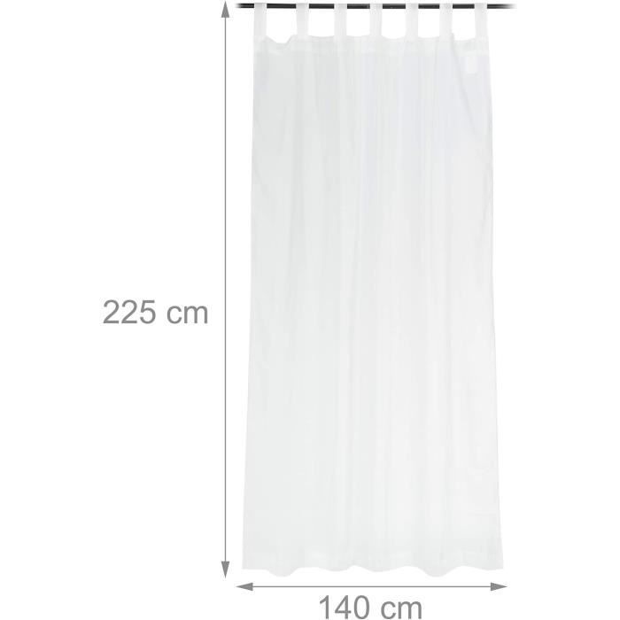 Rideau Opaque Palermo Avec œillets - Blanc 225x140 Cm - Protection Intimité Et Soleil