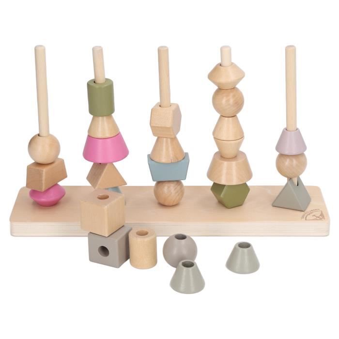 Mxzzand Jouet de blocs géométriques en bois Jouet de Blocs de Forme Géométrique en Bois Jouet
