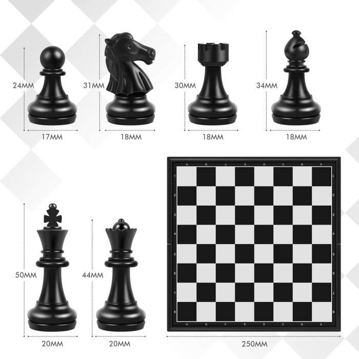 Jeu D'échecs Magnétiques Gmili 30 Pièces – Stratégie Portable Avec Aimants, éducatif Et Fun – Voyage, Famille, Soirée