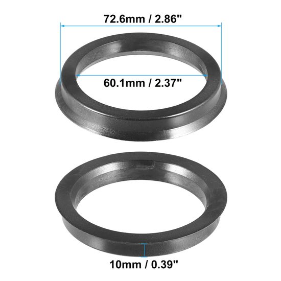 4 Bagues De Centrage Jante X AUTOHAUX 72.6mm Vers 71.1mm - Anneaux Hub Centric En Alliage Aluminium