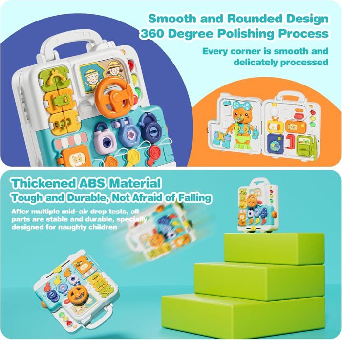 Planche Montessori D’activités Pour Bébé 1-3 Ans – Tableau Sensoriel Avec Lumières, Sons Et Serrure – Cadeau Noël Garçon & Fille