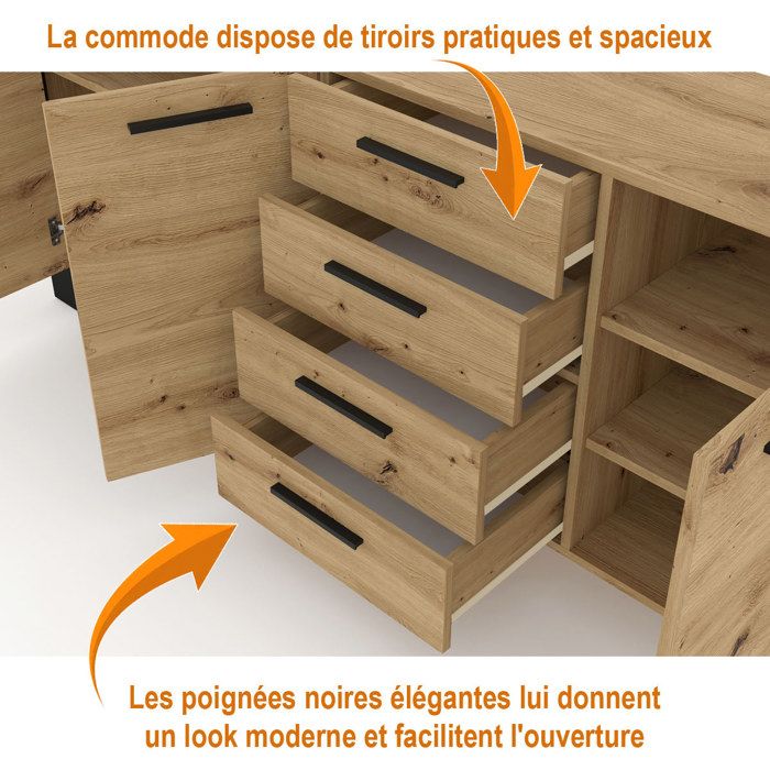 YINGMSHOP Buffet haut Chêne sonoma 69,5x34x180 cm Bois d'ingénierie