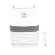 Mini climatiseur USB – Brume nano glace, purification ions argent – Portable bureau maison – Blanc 14.5x16.5cm