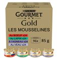 GOURMET GOLD Les Mousselines - 96 x 85 g - Boîtes pour chat adulte-0