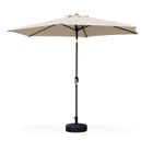 SWEEEK Parasol droit rond Ø300cm - Touquet Sable - mât central en aluminium orientable et manivelle d'ouverture