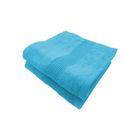 ALPES BLANC Lot de 2 serviettes de bain coton et bambou - 600gr/m² Bleu Canard 50x100 cm