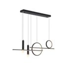 Ganeed Suspension LED, Suspension LED Linéaire Dimmable Créative Moderne avec Télécommande,50W/Noir,Longueur du câble