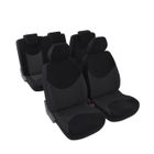 AUTOSWEET Jeu complet de housses de sièges - Universelles - Voiture/Auto - Avant / Arrière 2/3-1/3 - Tissu noir / jacquard tissé noir