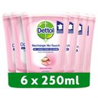 DETTOL Recharge Savon Liquide - No-Touch - Beurre de Karité - Lot de 6 - 250 ml - Pour Mains