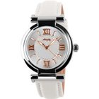 SHARPHY Montre Femme de Marque Cuir Blanc