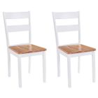 vidaXL Chaises de salle à manger 2 pcs Blanc Bois d'hévéa massif