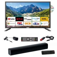 Pack ANTARION TV LED 22" 55cm Smart Connect Lecteur DVD + Barre de Son Compacte