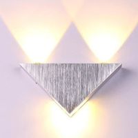 Applique murale intérieur LED - Triangle - En aluminium - 3W - Blanc chaud
