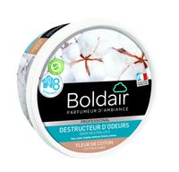 BOLDAIR - Gel destructeur d'odeur Fleur de Coton - Neutralise les odeurs - parfume- durée 8 semaines - 300g - Fabrication française