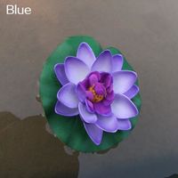Décoration - aquarium,Nénuphar flottant artificiel, fleur de Lotus, décor d'étang de maison - Type Bleu-S