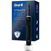 Brosse à dents électrique ORAL-B VITALITY PRO avec technologie BRAUN, design noir, élimine plus de plaque qu'une brosse manuelle