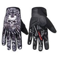 Gants,Gants de Moto pour Motocross,respirants,doigt complet,tête de mort,équipement de protection pour écran  - Type VE-203 Skull