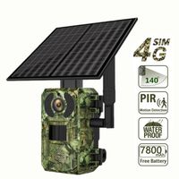 Caméra de chasse solaire PRUMYA, imperméable à l'eau 20 m PIR caméra de détection de mouvement , vision nocturne 30 m+Carte SD 128G