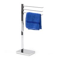 Porte-Serviettes Sur Pied IDIMEX Petra - 3 Tringles Pivotantes Hauteurs Variables, Métal Chromé 92x48cm