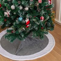 Jupe d'arbre De Noël,Jupe Arbre de Noël Gris et Blanche,Jupe d'arbres de Noël Couvre-Pied de Sapin,pour Fête de Noël Décoration-90cm