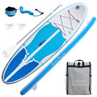 FEATH-R-LITE-Stand up paddle gonflable de randonnée Planche à pagaie gonflable pliable,150KG MAX,305x 80x 15cm-Bleu&Bleu clair
