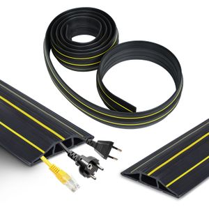 Bande de prise de câble Cache-câble de sol Protège les cordons Protecteur  de câble Gestion des câbles uniquement pour tapis de bureau commercial  (Noir, 20 pieds) 