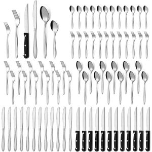 Valise Ménagère de 72 pièces de Luxe en inox 18/10 - Dorée
