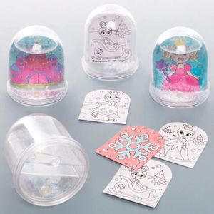 JEU DE COLORIAGE - DESSIN - POCHOIR Kits de Boule à Neige Princesse des neiges à colorier - BAKER ROSS - Boite de 4 - Activité créative amusante