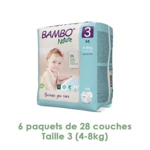 COUCHE Couches Bambo Nature Midi T3 4/8 kg - 6 paquets de