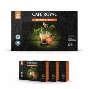 CAFÉ CAPSULE 150 Capsules Compatibles NESPRESSO PRO® - CAFÉ ESPRESSO FORTE - Dosettes by Café Royal®