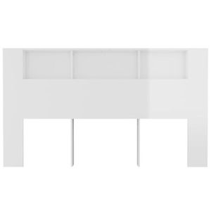 TÊTE DE LIT Armoire de tête de lit - ESTINK - Blanc brillant - 180 cm - Contemporain - Design