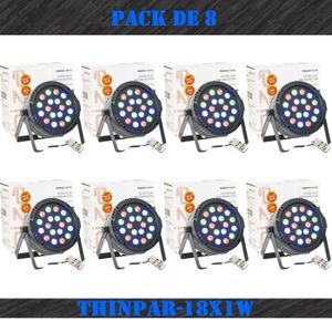 JEUX DE LUMIERE Pack de 8 Projecteurs Par Ibiza Light THINPAR-18X1
