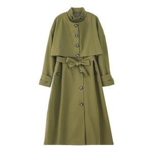 Imperméable - Trench Manteau,Trench Coat vert militaire pour femmes, ma