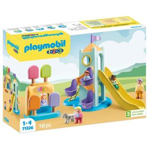 UNIVERS MINIATURE PLAYMOBIL 1.2.3 - 71326 - Aire de jeux avec toboggan géant pour les tout-petits 18-36 mois