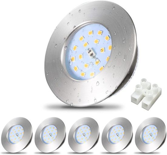 30 Encadrements Spot GU10 - Acier Brossé - Orientables à 30°