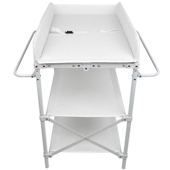 Fasike-Table à Langer à 3 couches, Avec Roulettes, Structure En Métal, 74x48x90cm Blanc