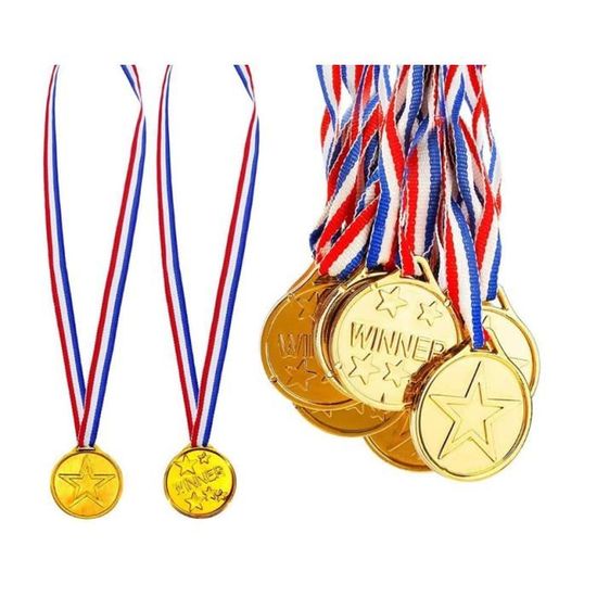 SPORTS Doré Médailles Plastique Jeux Jouets Prix Cadeaux Enfants