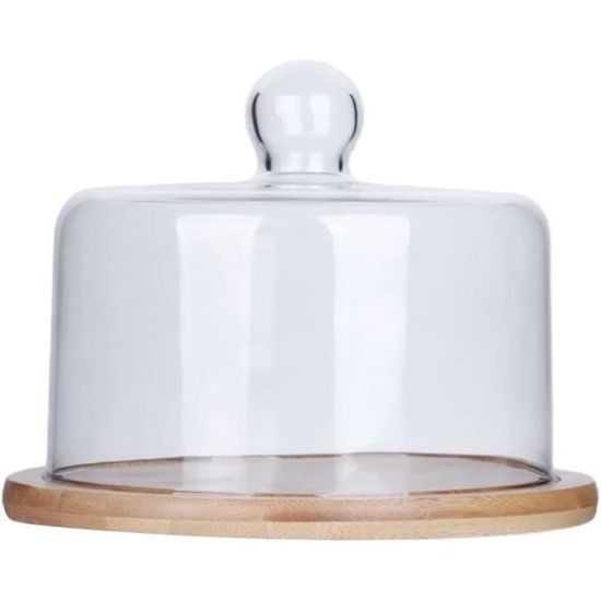 Présentoir à Gâteau Vintage En Verre Transparent - Motif étoile - Plateau 12'' Avec Dôme 11''