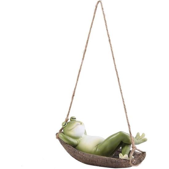 Statue Grenouille En Résine Pour Jardin - Figurine Animal Assise Sur Pierre, Décoration Extérieure Réaliste