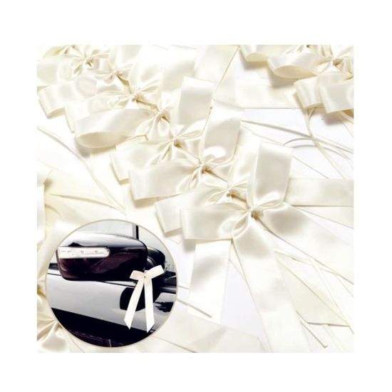 Mariage 100 Pièces Blanc,Deco Voiture Mariage,Noeud Blanc Decoration,Nu0153uds Pour Noeud Voiture