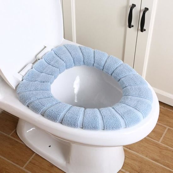 Abattant Wc,Coussin de siège couvre siège épais Pour salle de bain, universel, housse de tapis de toilette doux et - Type Bleu