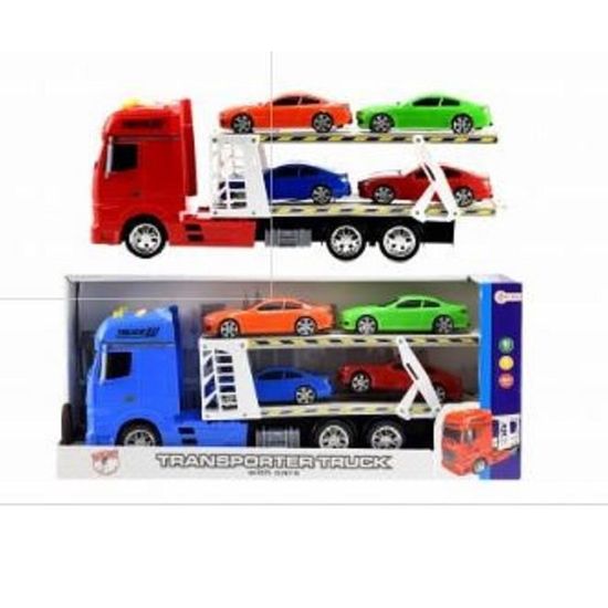Camion transporteur avec 4 voitures - 39x9,5x16,5 cm