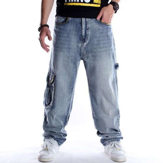 Jeans Baggy The Blueskin Skate - Coupe Hip-hop Avec Poche Secrète - Noir, Neuf Avec étiquettes