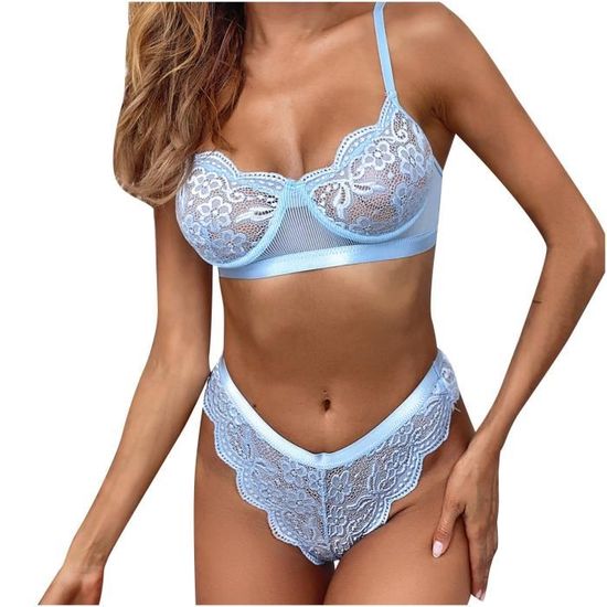 Lingerie Sexy CheChury 2 Pièces - Soutien-gorge & String Dentelle, Séduction