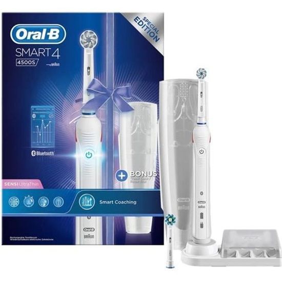 Brosse à dents électrique - ORAL-B - Smart 4 4500S - Rotatif - 3 modes de brossage - Batterie